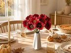 Mandy's 10 Stems Red PU Poppy Artificial Flowers - Image 5