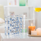 Blue Room Decor, Inspirational Christian Gifts for Women, Blue Floral Chinoiserie Dorm Bathroom Room Decoration, Office Decor for Women, Acrylic Office Desk Accessories Wall Art Sign-Pray through it - Image 3