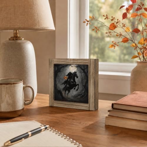 Headless Horseman Wood Plaque Sign, Halloween Gothic Shelf Art Decor 50 - Image 5