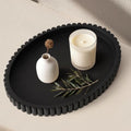 Oval Tray for Coffee Table Decor, 15" Concrete Coffee Table Tray, Black by Cathyeen
