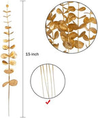 ABAJI 24PCS Eucalyptus Stems Plastic Vivid Leaf Decorations Artificial Leaves Fake Faux Greenery Plant for Home Office House Table Desk Decor Wedding or Party Vase Forever Live - Image 2
