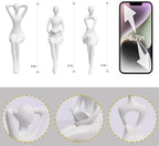 Quoowiit White Thinker Statue Unique Ornament Sculpture, Art Modern Home Decor Accents Bookshelf Decor, Creative Table Decorations for Living Room Desk 3 Piece - Image 4