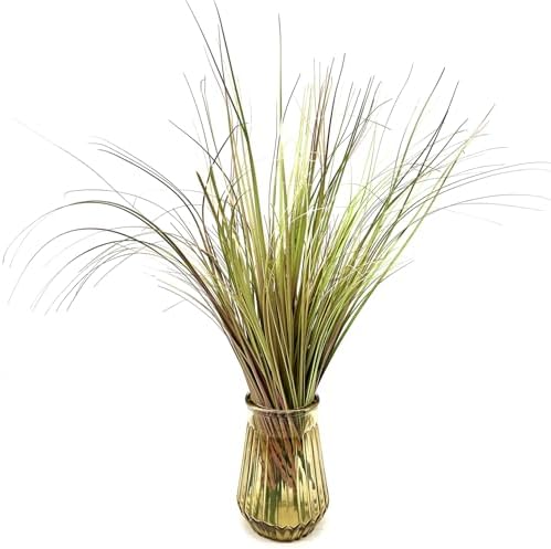 CATTREE Fake Plants Artificial Wheat Grass Outdoor Shrubs 8 Bundles, Faux Plastic Leaves Greenery Bushes for Garden Wedding Party DIY Decorations Indoor Office UV Resistant Glass Planter Filler Purple - Image 2