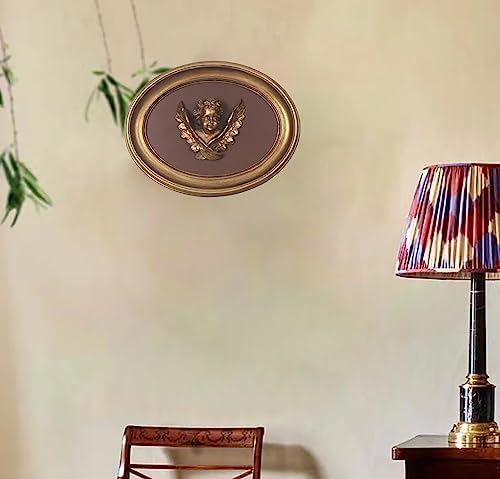 S-MANTIS Vintage Wall Sculpture, Antique Pediment, Hallway Wall Art, Hand Painted Wall Decoration With Intricate Cherub Wings Centerpiece, Gallery, Unique Gift (Antique Gold- Cherub) - Image 6