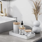 Gurygo 10" Vanity Tray for Bathroom - Hand Towel Tray Organizer for Paper Napkins - Bathroom Vanity Counter Organization - Ceramic Soap Dispenser Tray for Kitchen Counter (Marble White, Set/1)… - Image 7