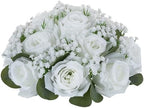 BLOSMON White Flower Balls for Centerpieces: 2 Pcs, Rose and Babys Breath - Image 4