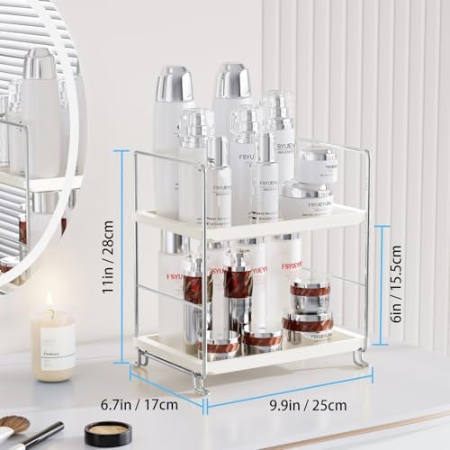 FSyueyun 2-Tier Bathroom Countertop Organizer, Makeup Organizer for Vanity - Image 2