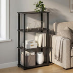 Furinno Turn-S-Tube Toolless 4-Tier Storage Shelves, Black Espresso by Furinno-FitsYourSpaceFitsYourBudget