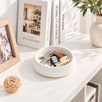 7" Modern Key Bowl for Entryway Table - Small Decorative Bowl - Ivory White - Image 2
