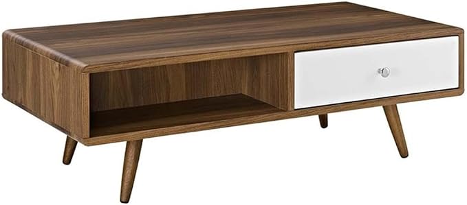 Modway Transmit Mid-Century Coffee Table, Walnut White by Modway
