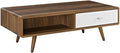 Modway Transmit Mid-Century Coffee Table, Walnut White by Modway
