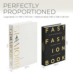 Decorative Books for Home Decor – Black & Ivory Linen Faux Books for Decoration: Aesthetic Fake Book Shelf, Living Room, Mantle, Entryway & Coffee Table Decor – Stack Faux Book Storage Box, Set of 2 - Image 2