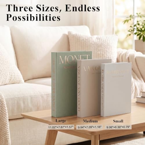 Emibele 3 Pack Fake Linen Book Storage Boxes Modern Home Shelf Table Decor - Image 4