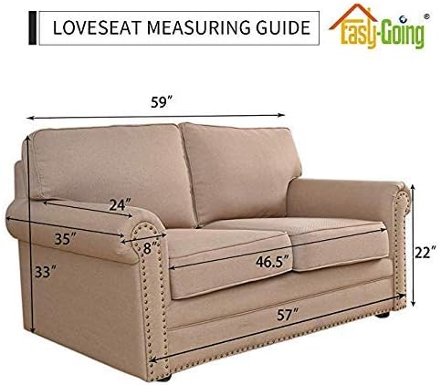 Easy-Going Reversible Couch Cover, 2 Cushion Sofa, Taupe/Ivory | Machine - Image 8