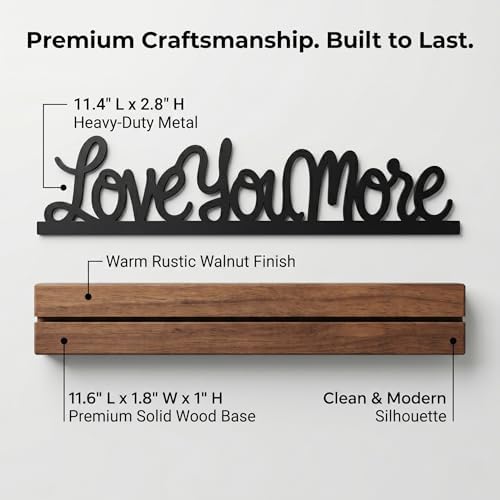 Love You More Sign Desk Decor, Wood and Metal Room Accent - Image 3