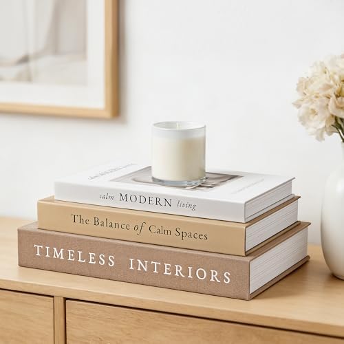JARLINK Decorative Books, Set of 3 Fake Book Storage Boxes, Oatmeal by JARLINK