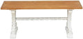LuxenHome 45" Farmhouse Entry Table, Rustic Bench, Distressed White Coffee Table by LuxenHome