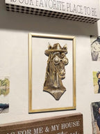 Newinhome Animal Heads Wall Decor (Includes Metal Frame) Resin Animals Sculptures Head Wall Hanging Decoration Gold vintage Wall Sculpture for Living Room Bedroom Office(Horse) - Image 2