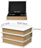 DECOR4SEASON Modern Linen and Wood Decorative Faux Book Boxes Set of 3,10" - Image 2
