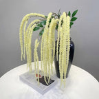 2Pcs Amaranthus Artificial Flower, 43" Faux Hanging Amaranthus Silk Cascading Floral Stems for Wedding Bouquet, Home Vase Decor, Bendable Stems Fake Hanging Plants (Beige) - Image 7