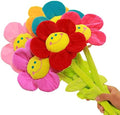 8Pcs Bendable Plush Sunflower Daisy Flowers- Artificial Curtain Tiebacks for Home Wedding Party Decor, Christmas Birthday Graduation Decoration 18 Inch (Vibrant Colors) by Justkeji