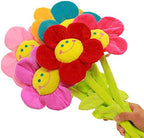 8Pcs Bendable Plush Sunflower Daisy Flowers- Artificial Curtain Tiebacks for Home Wedding Party Decor, Christmas Birthday Graduation Decoration 18 Inch (Vibrant Colors) by Justkeji