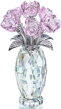 Pink Crystal Glass Rose Figurine Flower Home Table Centerpiece Decor by HDHYALINEDORA