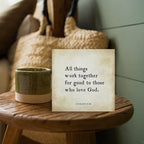 Inspirational Bible Verse All Things Work Together Wooden Box Sign Romans 8:28 Scripture Desk Decor Rustic Scripture Wood Block Plaque Box Sign for Home Office Shelf Table Decoration - Image 6