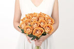 SITUMEIZI 15PCS Artificial Roses Silk Flowers Fake Roses Realistic Bouquet Long Stem with Gift Box for Mother's Gift Day Home Party Wedding Decorations(Gold) - Image 3