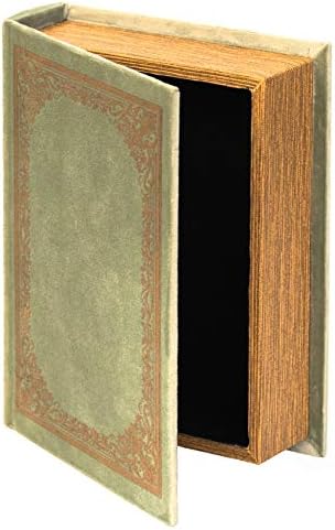 Decorative Vintage Book Shaped Trinket Storage Box - Antique Green by Vintiquewise