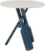 Pemberly Row Transitional Wood Side Table, 22 in Round Distressed Cream and - Image 9