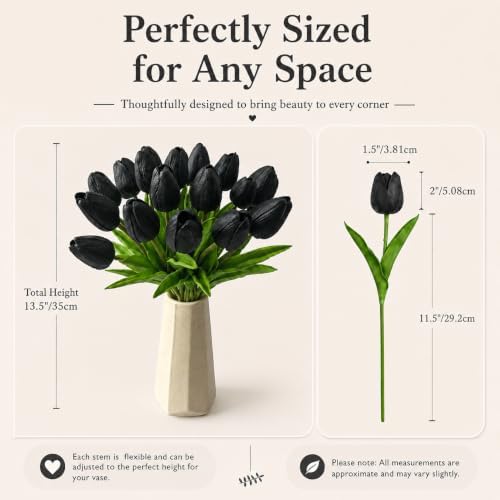 Mandy's 20pcs Artificial Black Tulips - Image 3
