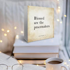 Inspirational Bible Verse Blessed Are The Peacemakers Wooden Box Sign Matthew 5:9 Rustic Scripture Wood Block Plaque Box Sign for Home Office Shelf Table Decoration, Christian Gift - Image 5