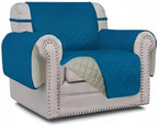 Easy-Going Reversible Couch Cover, Small Chair, Peacockblue/Beige | Machine - Image 10