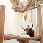 Highland Cow Bathroom Decor - Hello Sweet Cheeks Bathroom Decor, Rustic Highland Cow Western Wood Sign, 5 X 5 Inches - Image 5
