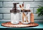 SheeChung Mason Jar Foaming Soap Dispenser and Toothbrush Holder Set,Bronze - Image 5