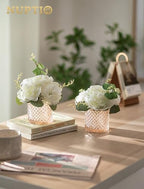 NUPTIO Artificial Flower for Table Centerpieces, Fake Flower in Vase, 2 Pcs - Image 2