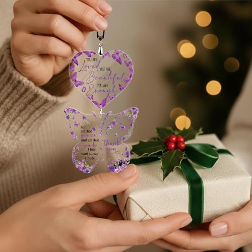 You are Enough Butterfly Ornament - Christmas Thank You Gift for Teacher - Image 6