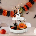 Halloween Decorations for Indoor Home 3 Pcs, Cute Wooden Pumpkin Ghost Black Cat Decor for Tabletop Tiered Tray, Halloween Centerpiece Sign for Desk Fireplace Office Shelf Farmhouse Rest Bathroom Dorm - Image 5