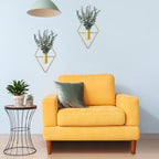 Jexine 2 Pcs Hanging Artificial Planters Wall Decor, Gold, Eucalyptus - Image 4
