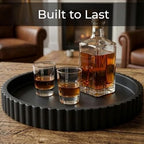 13-Inch Round Coffee Table Tray - Concrete bandejas decorativas Round White Decorative Tray for Coffee Table Decor - Table Centerpieces Kitchen Island Trays Decorative Trays - Dining Room Tray Black - Image 6