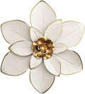Metal Flower Wall Art Decor, 10“ Rustic Modern Floral Sculpture, Distressed Iron Wall Hanging Home Decoration Accent Artworks for Indoor Kitchen Bedroom Living Room Office Outdoor Garden Patio by Picfarce
