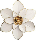 Metal Flower Wall Art Decor, 10“ Rustic Modern Floral Sculpture, Distressed Iron Wall Hanging Home Decoration Accent Artworks for Indoor Kitchen Bedroom Living Room Office Outdoor Garden Patio by Picfarce