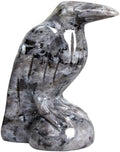 Shimmer Stone Raven Statue Gothic Witchy Decor Hecate Altar Crystal by Hguxmcu