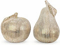 Gold Apple and Pear Decor Set,Retro Fruit Figurines Home Decor, Modern Decorative Ornaments for Living Room Office Desk Shelf Coffee Table, Unique Gift and Tabletop Accent by Dwelloria