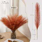 Serwalin 60PCS 17.7" Burnt Orange Pampas Grass Decor for Vase Filler Home - Image 5