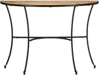 Industrial Style Side Table, Natural Solid Mango Wood, Lacquered Finish - Image 3