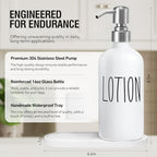 MOMEEMO Hand Soap Dispenser for Bathroom, White & Silver - Image 2