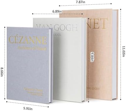 TwoDays Decorative Books for Coffee Table Decor – Faux Book Storage Box Set for Home Shelves, Linen Fabric Storage Boxes, Aesthetic Stacked Book Decoration for Living Room (Set of 3) - Image 2