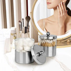 Gaussra Apothecary Jars, Qtip Holder, Bathroom Jar with Stickers - 2 Pack - Image 6